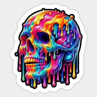 Colorful melting Skull designe #5 Sticker